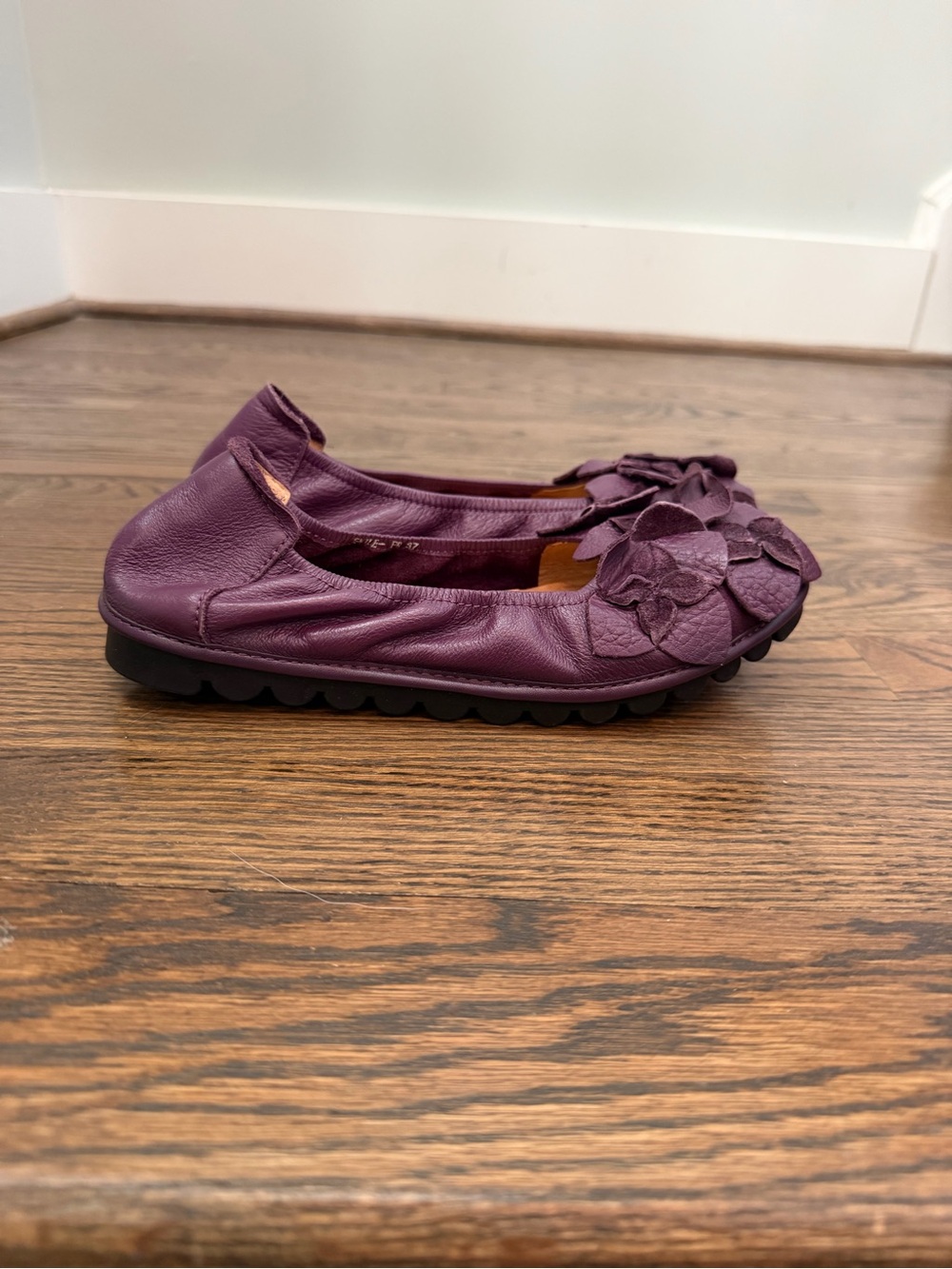 L’Artiste Smile Mary Jane Flats Purple Leather Floral Shoes US 6.5 - 7 EU 37 - Picture 6 of 10
